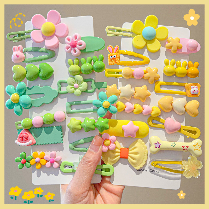 Women'S Yellow Accessories - 14-8 pièces/ensemble couleur bonbon dessin animé