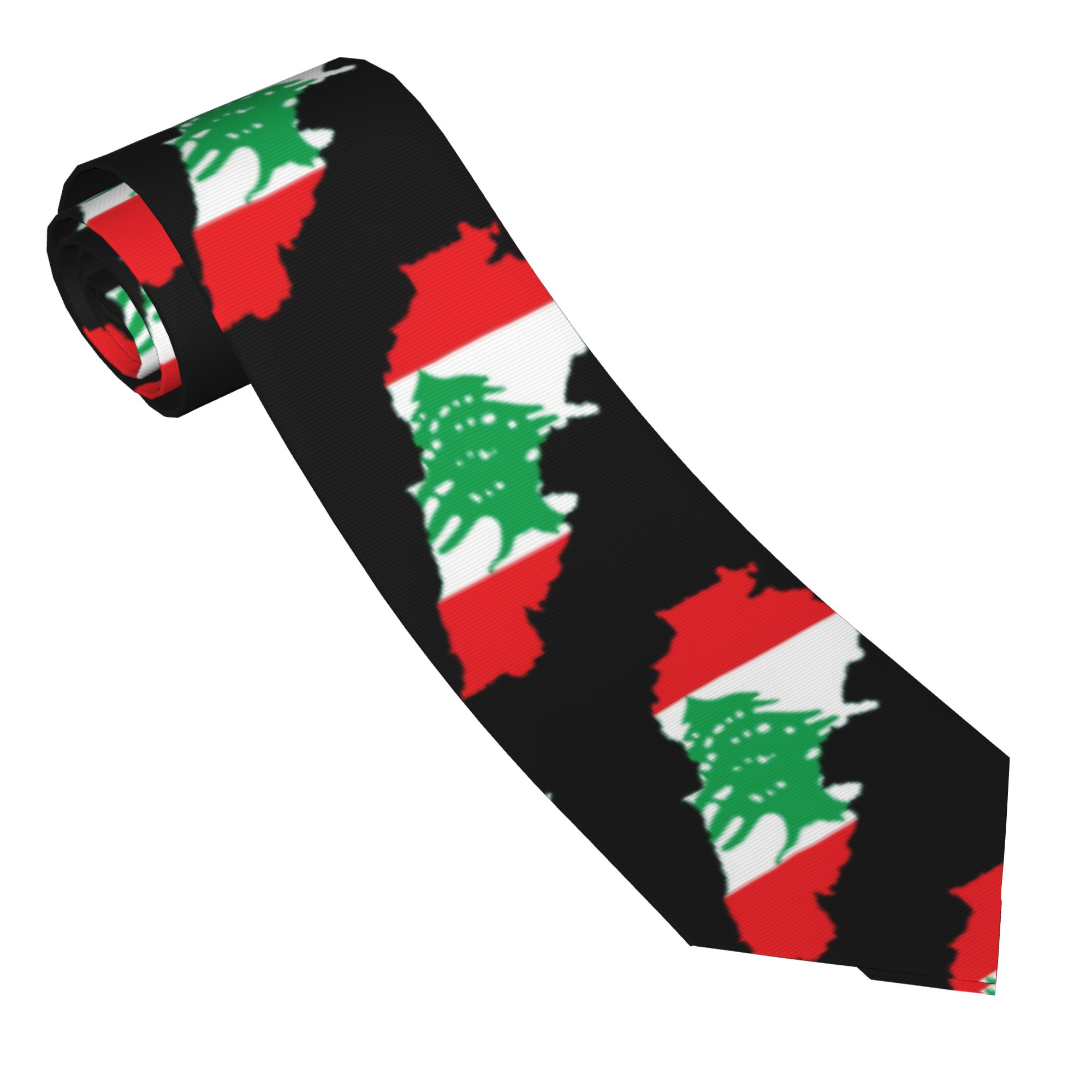 Women Accessories Lebanon - Cravate personnalisée avec carte du drapeau