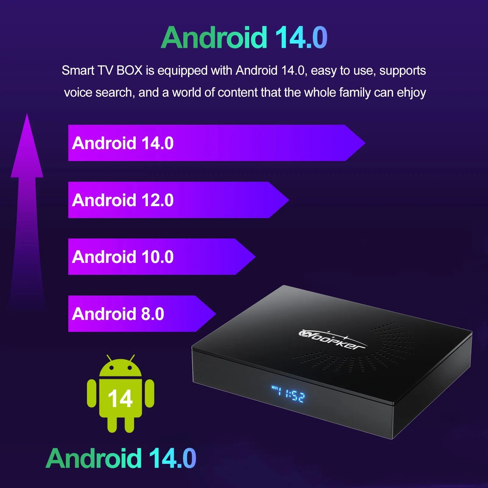 Woopker KW2 Android 14 TV Box  - Women Accessories Pandora avis et prix